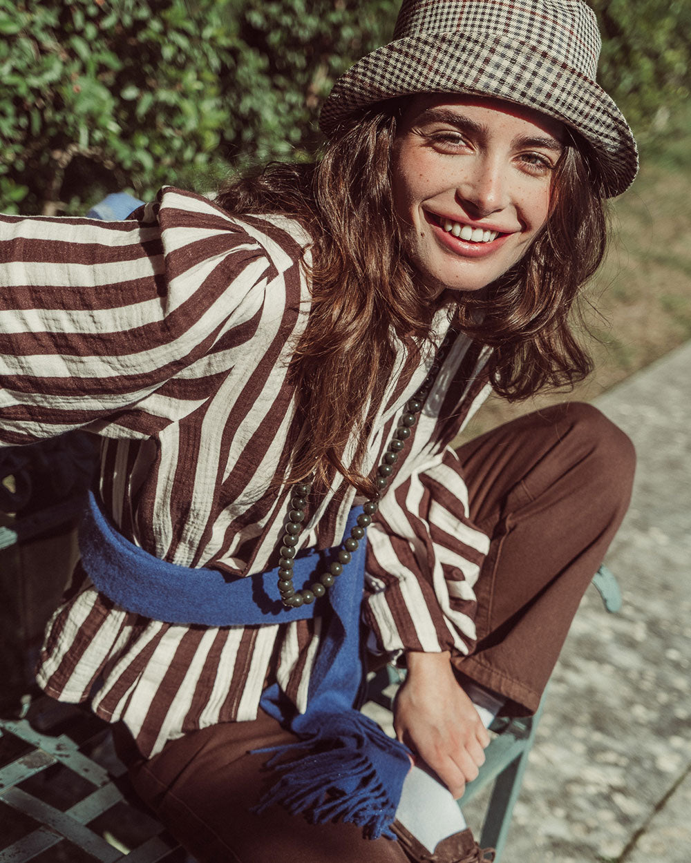 BLUSA MOSS COFFE BEIGE STRIPES