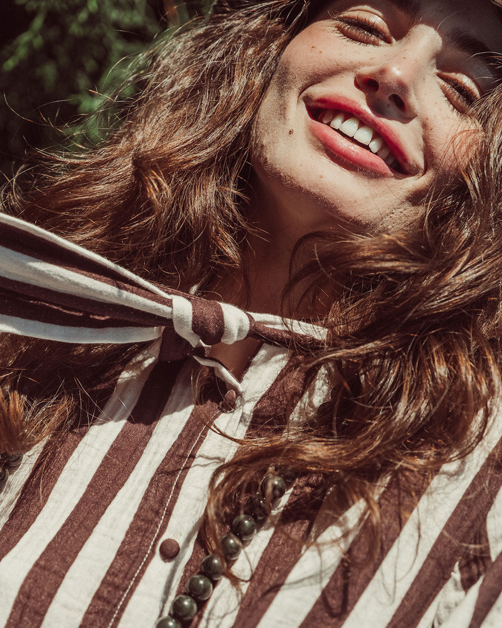 BLUSA MOSS COFFE BEIGE STRIPES