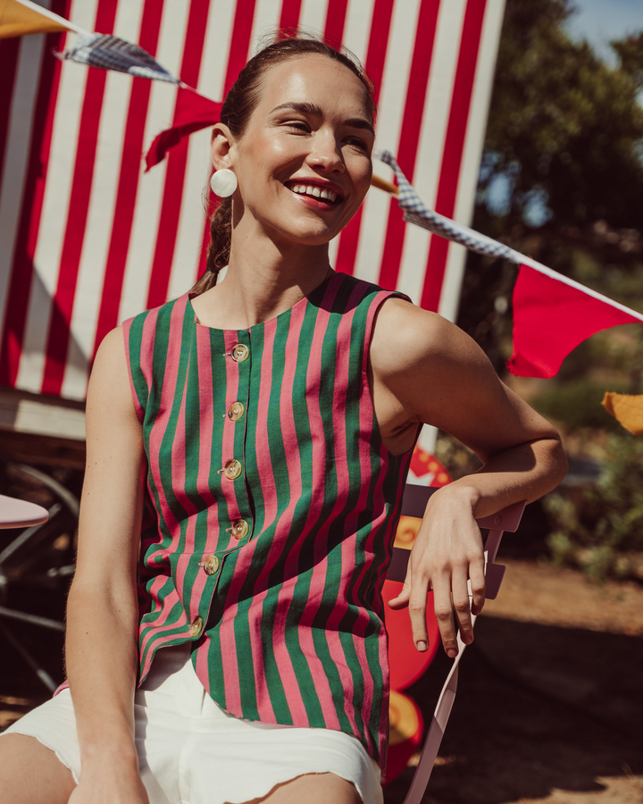 VEST ECLAT GREEN STRIPES