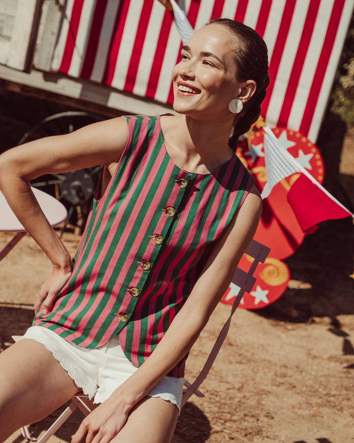 VEST ECLAT GREEN STRIPES