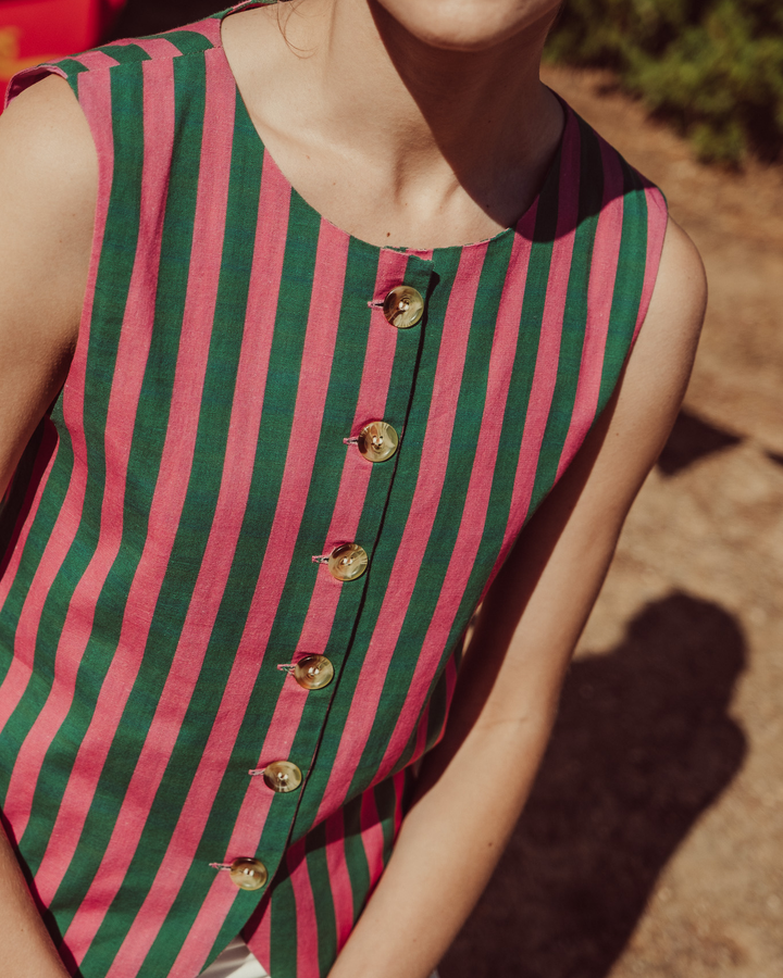 VEST ECLAT GREEN STRIPES