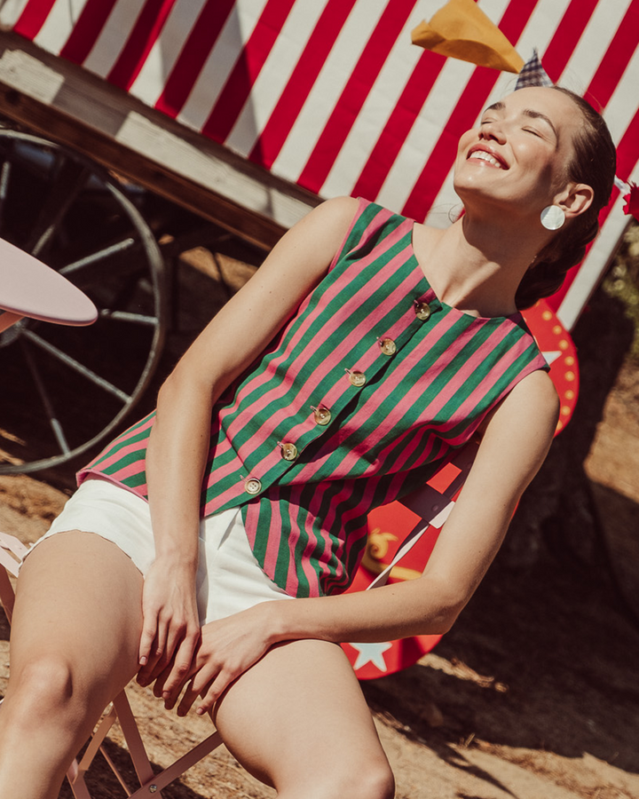 VEST ECLAT GREEN STRIPES
