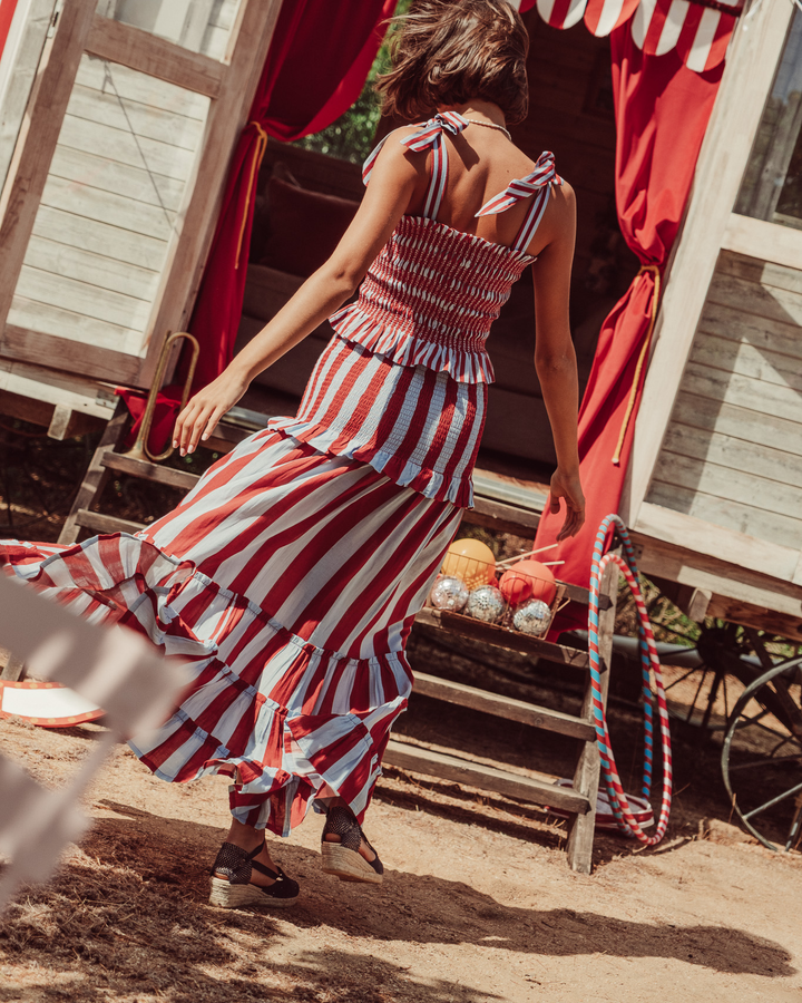 FALDA STRADA RED STRIPES