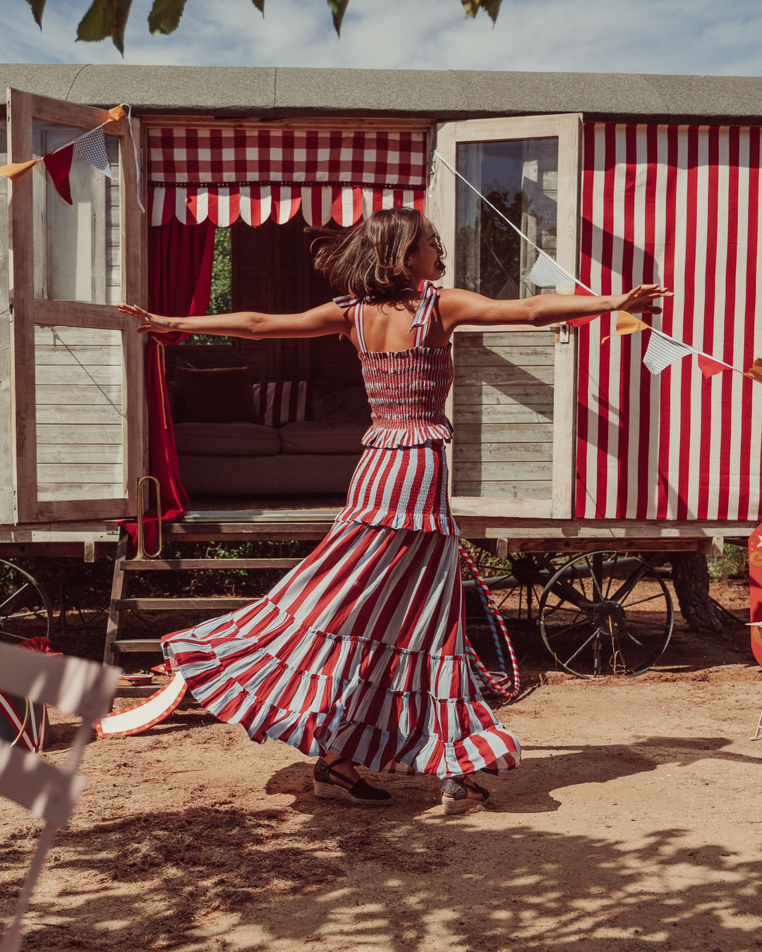 FALDA STRADA RED STRIPES