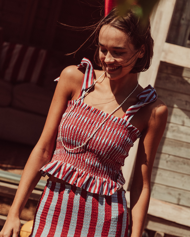 BLUSA CELINE RED STRIPES