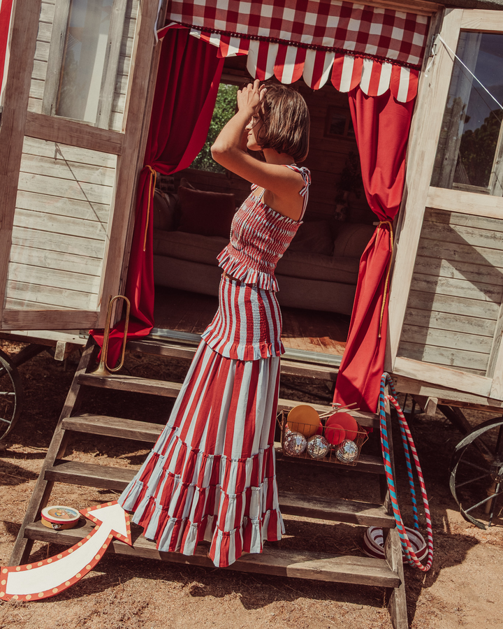 FALDA STRADA RED STRIPES
