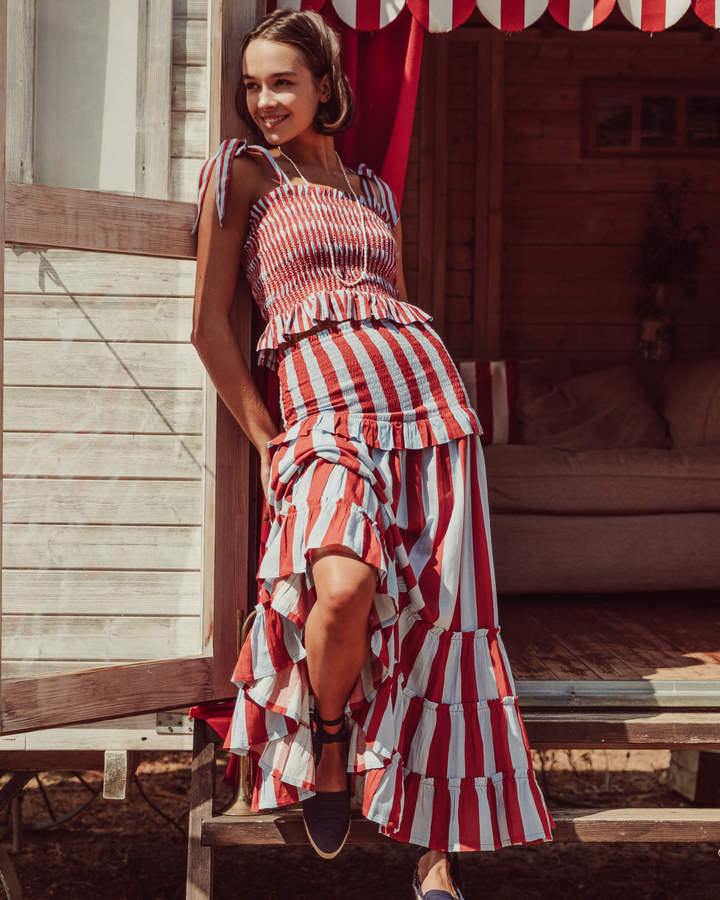 FALDA STRADA RED STRIPES
