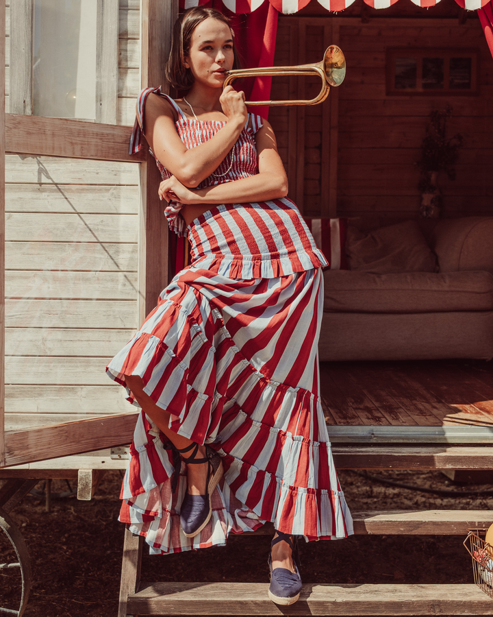 FALDA STRADA RED STRIPES