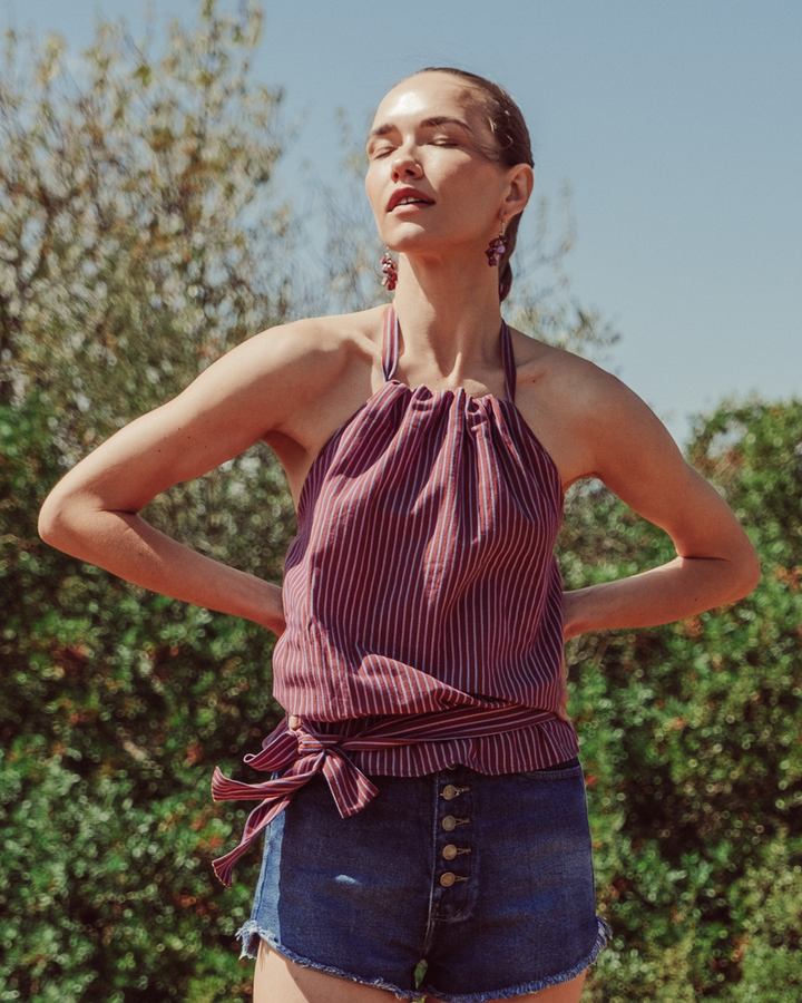 TOP ISQUIA LILA STRIPES