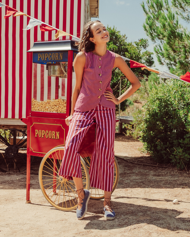 PANTALON MARE LILA STRIPES