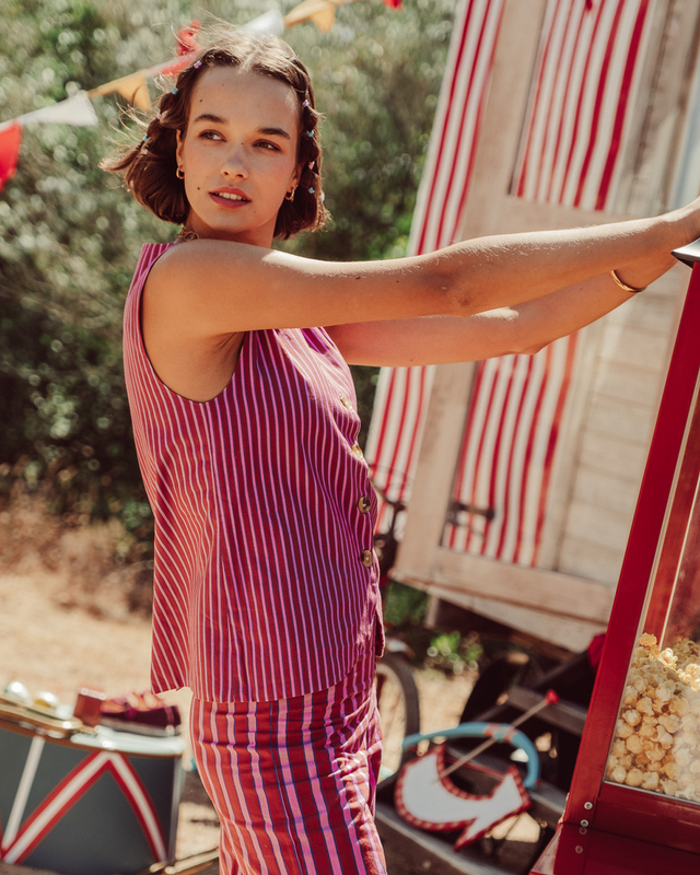 VEST ECLAT LILA STRIPES