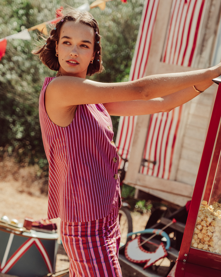 VEST ECLAT LILA STRIPES