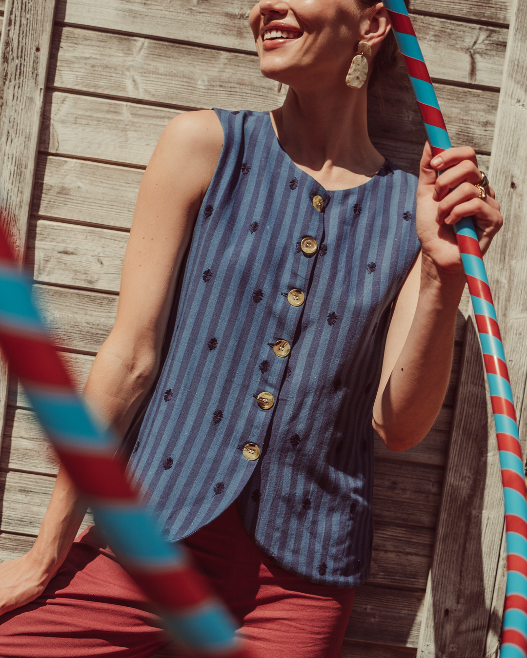 VEST ECLAT BLUE STRIPES