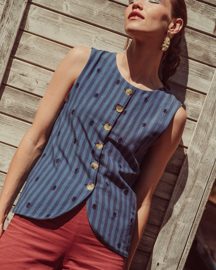 VEST ECLAT BLUE STRIPES