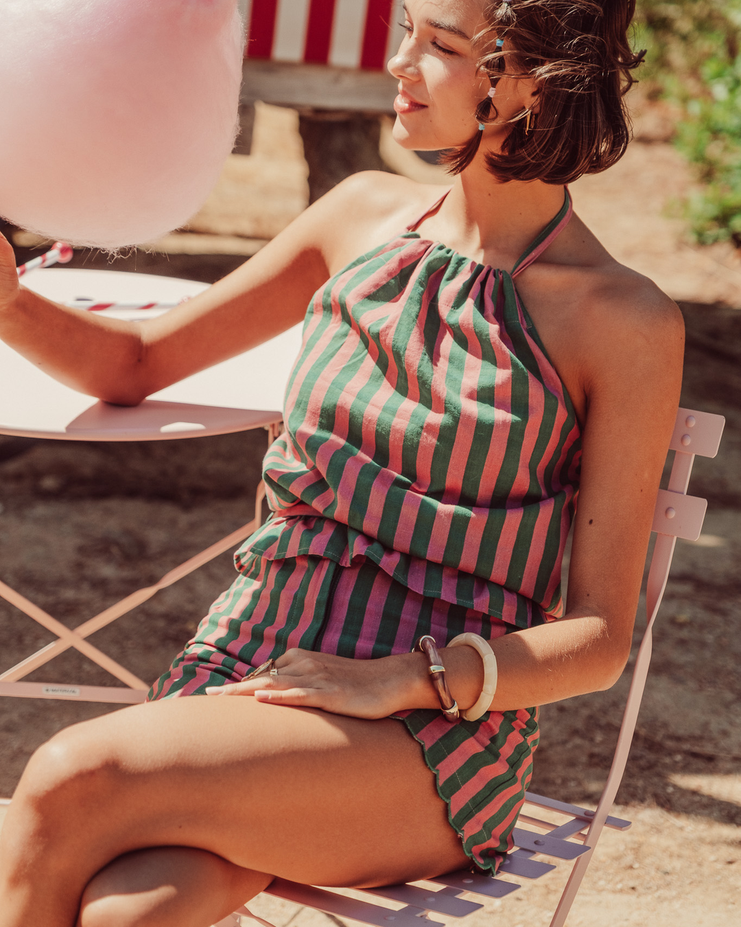 TOP ISQUIA GREEN STRIPES