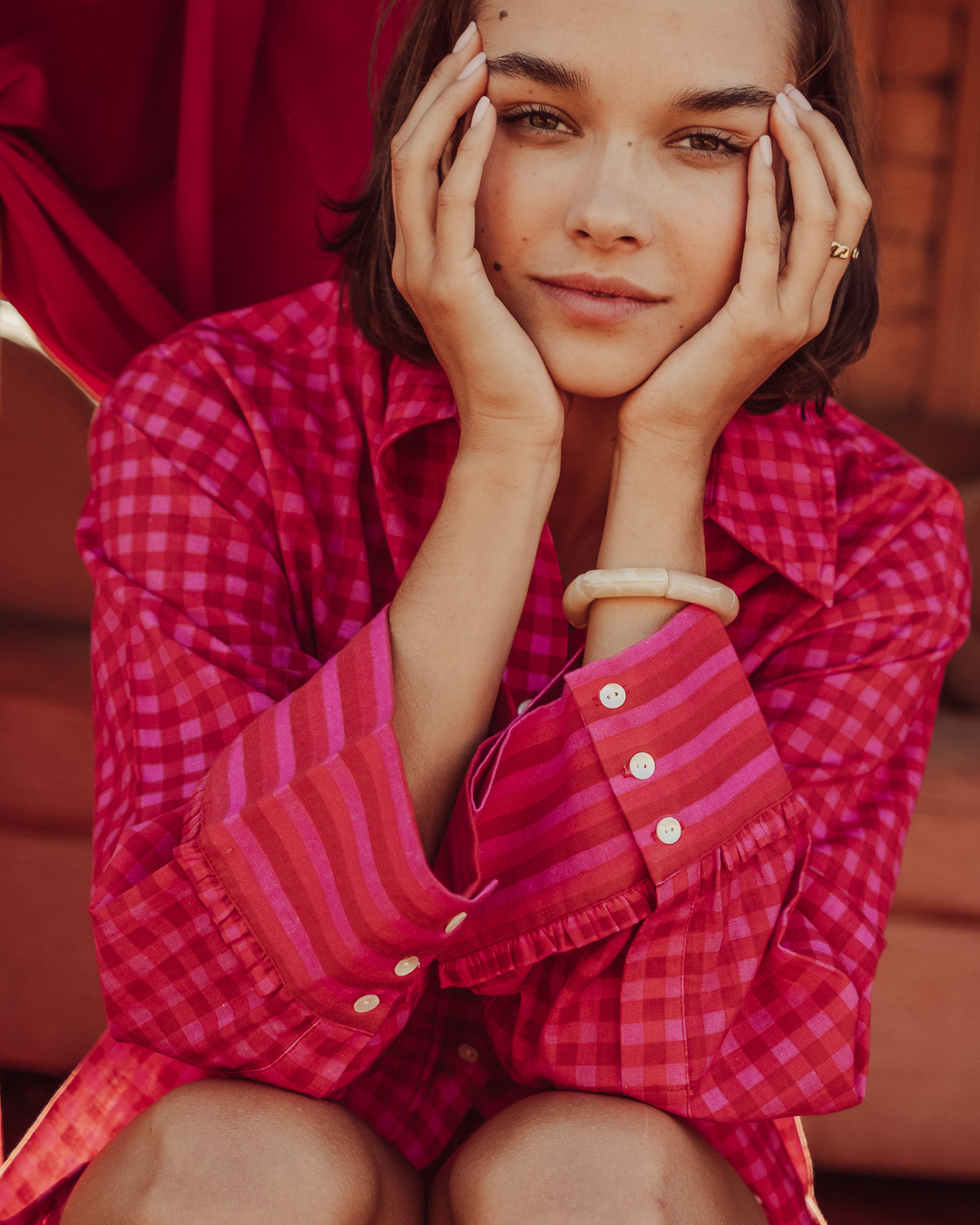 CAMISA TISSU PINK VICHY