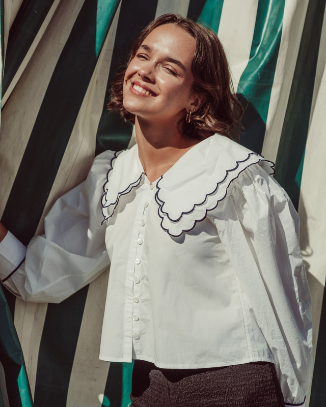 BLUSA GIOSTRA WHITE NAVY
