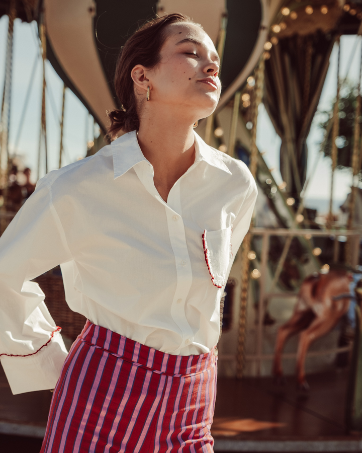CAMISA TISSU WHITE RED