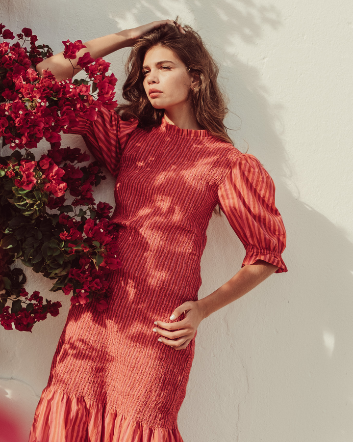 VESTIDO AMIRA FUCSIA STRIPES