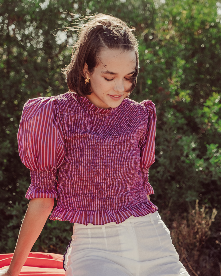 BLUSA SAFI LILA STRIPES
