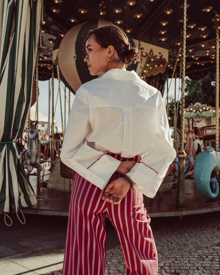 PANTALON MARE LILA STRIPES