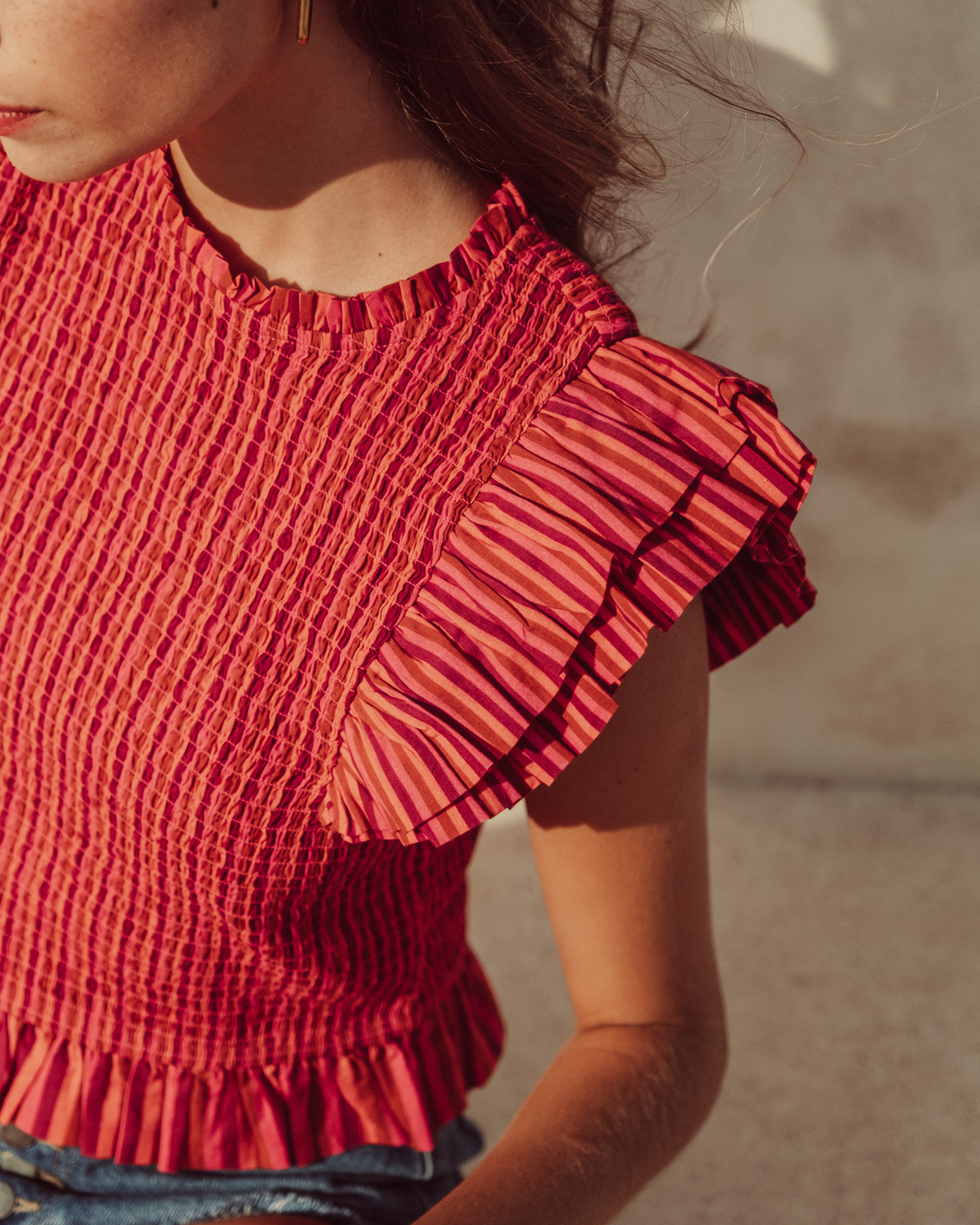 BLUSA ARLEQUIN FUCSIA STRIPES