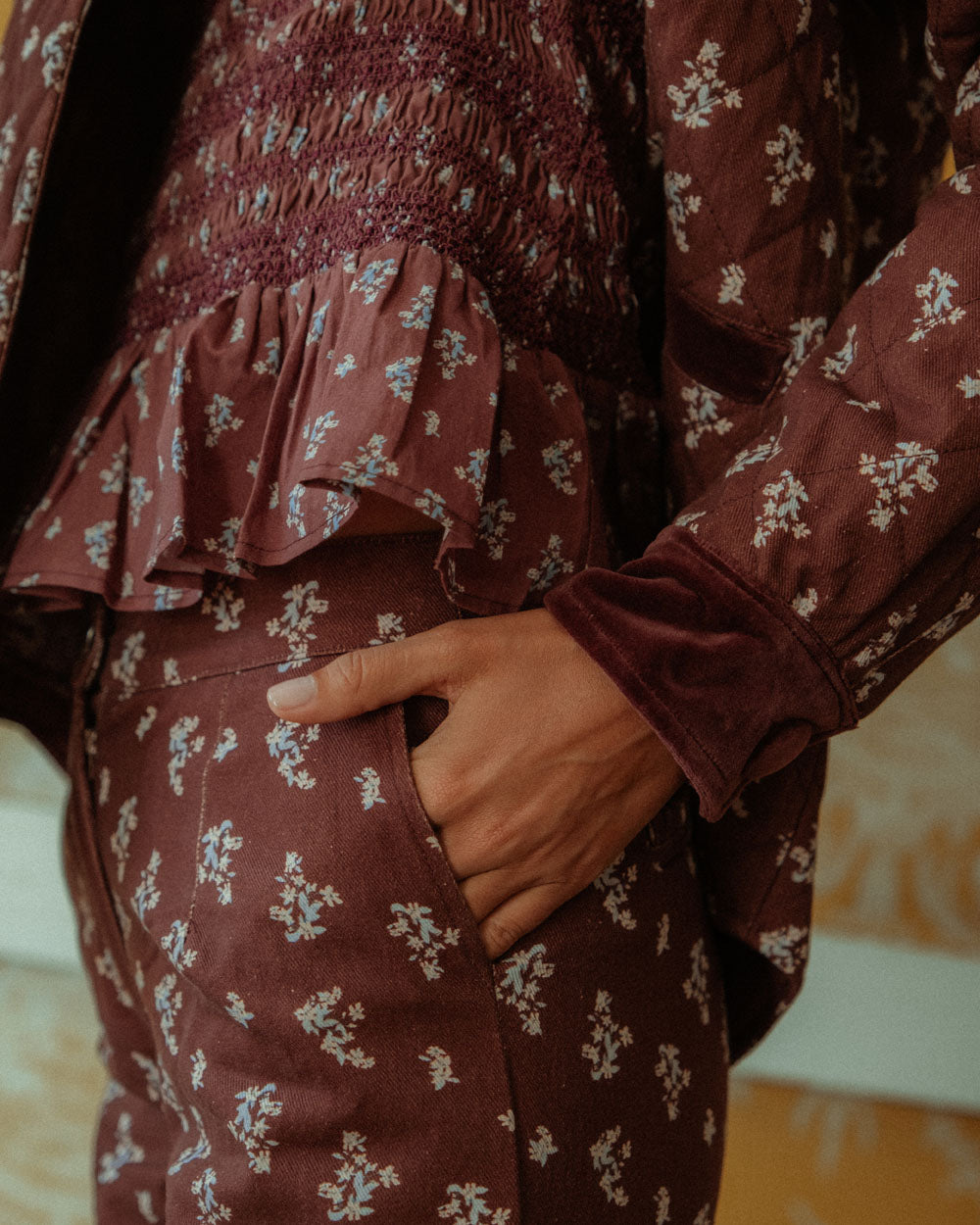PANTALÓN NOSA CHERRY BLOSSOM BURGUNDY