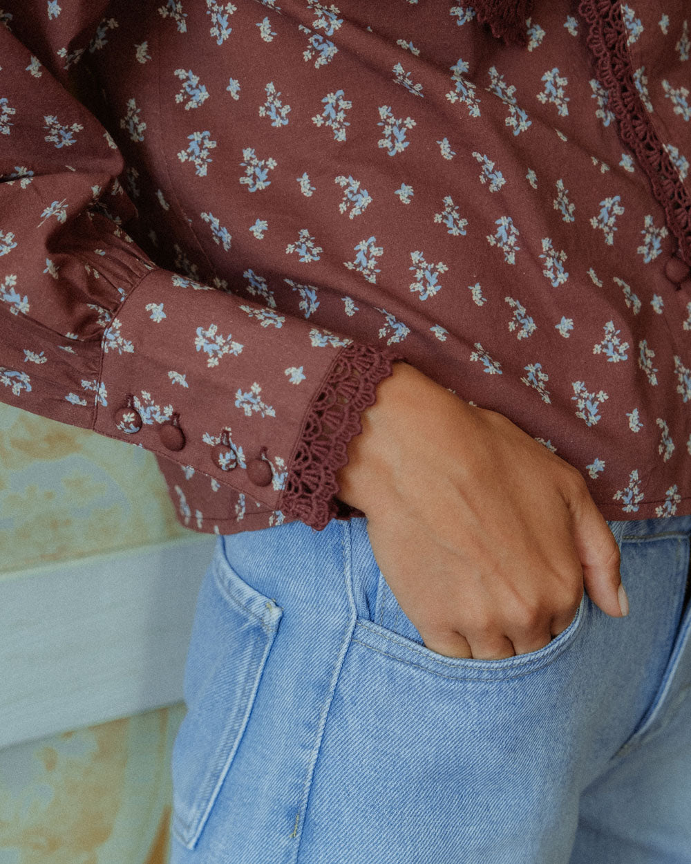 BLUSA NALA CHERRY BLOSSOM BURGUNDY