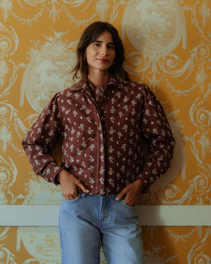 CHAQUETA TIDE DENIM CHERRY BLOSSOM BURGUNDY