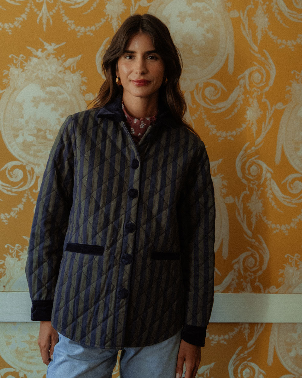 CHAQUETA JUANA GREEN STRIPES