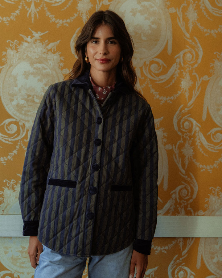 CHAQUETA JUANA GREEN STRIPES