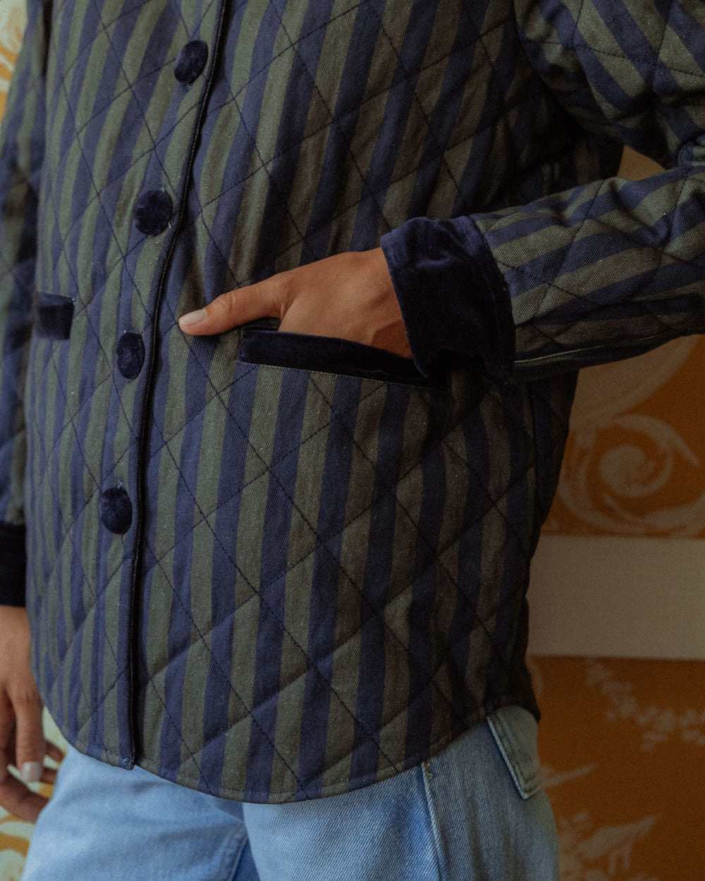 CHAQUETA JUANA GREEN STRIPES