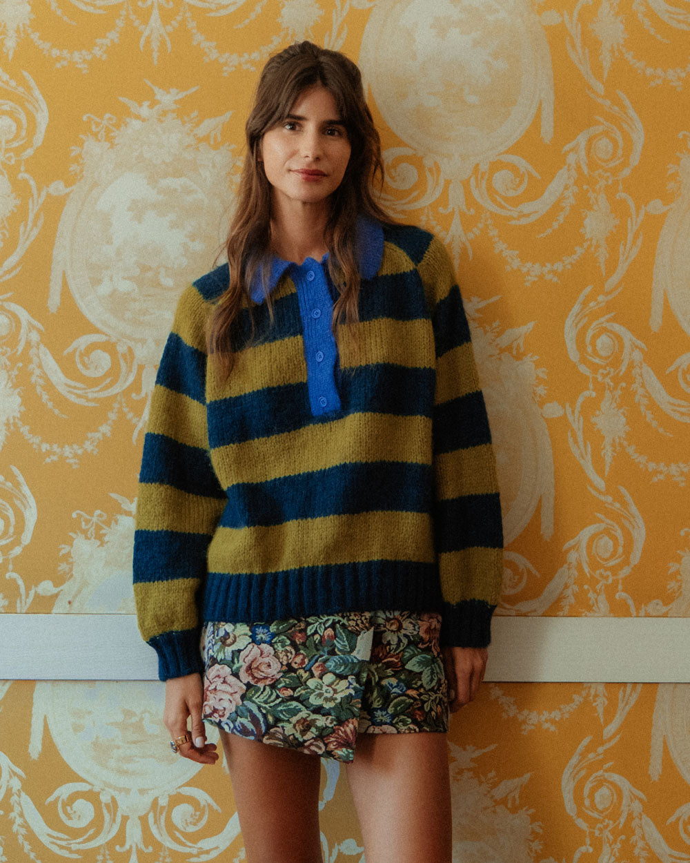 CHALECO OTTAVIA RAYAS VERDE