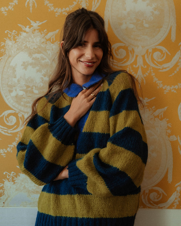 CHALECO OTTAVIA RAYAS VERDE
