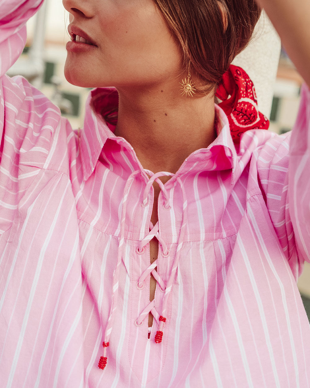 BLUSA LIMONCELLO PINK WHITE STRIPES