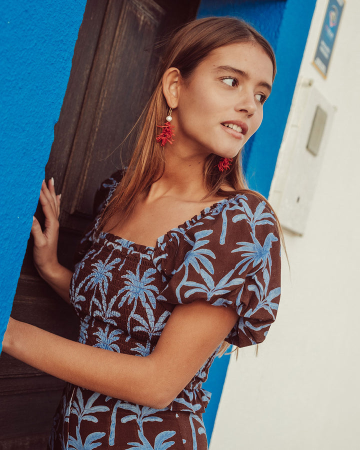 BLUSA PUMBA BROWN PALMS