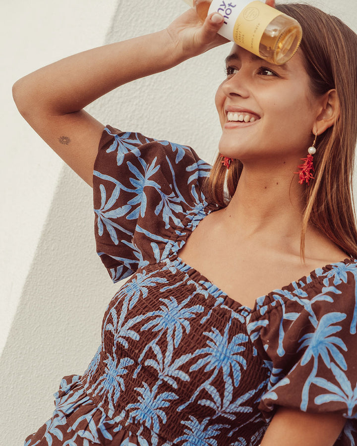 BLUSA PUMBA BROWN PALMS