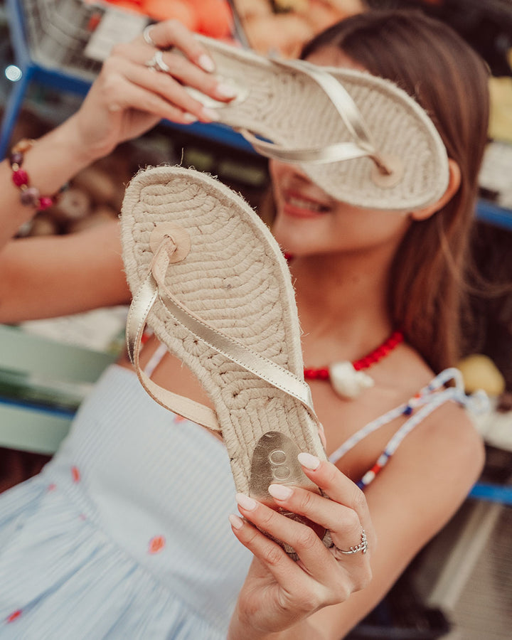 SANDALIA ZARAGOZA PLATINO