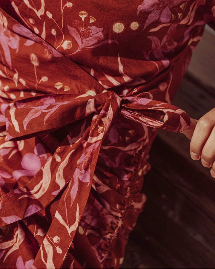 VESTIDO MARINHA BURGUNDY PRINT