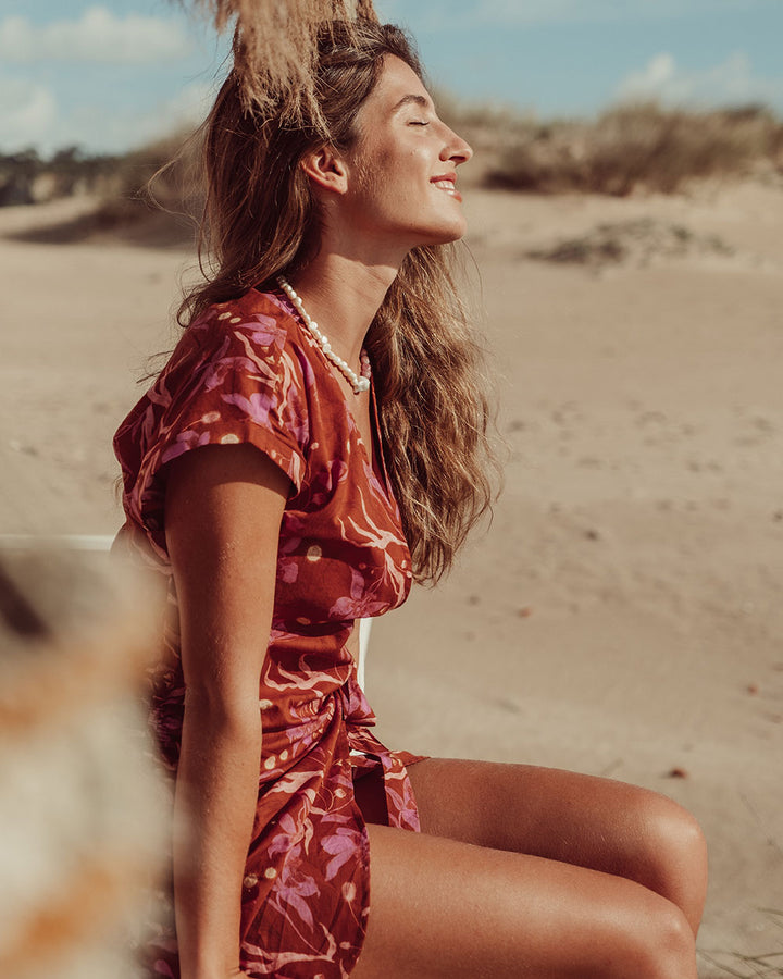 VESTIDO MARINHA BURGUNDY PRINT