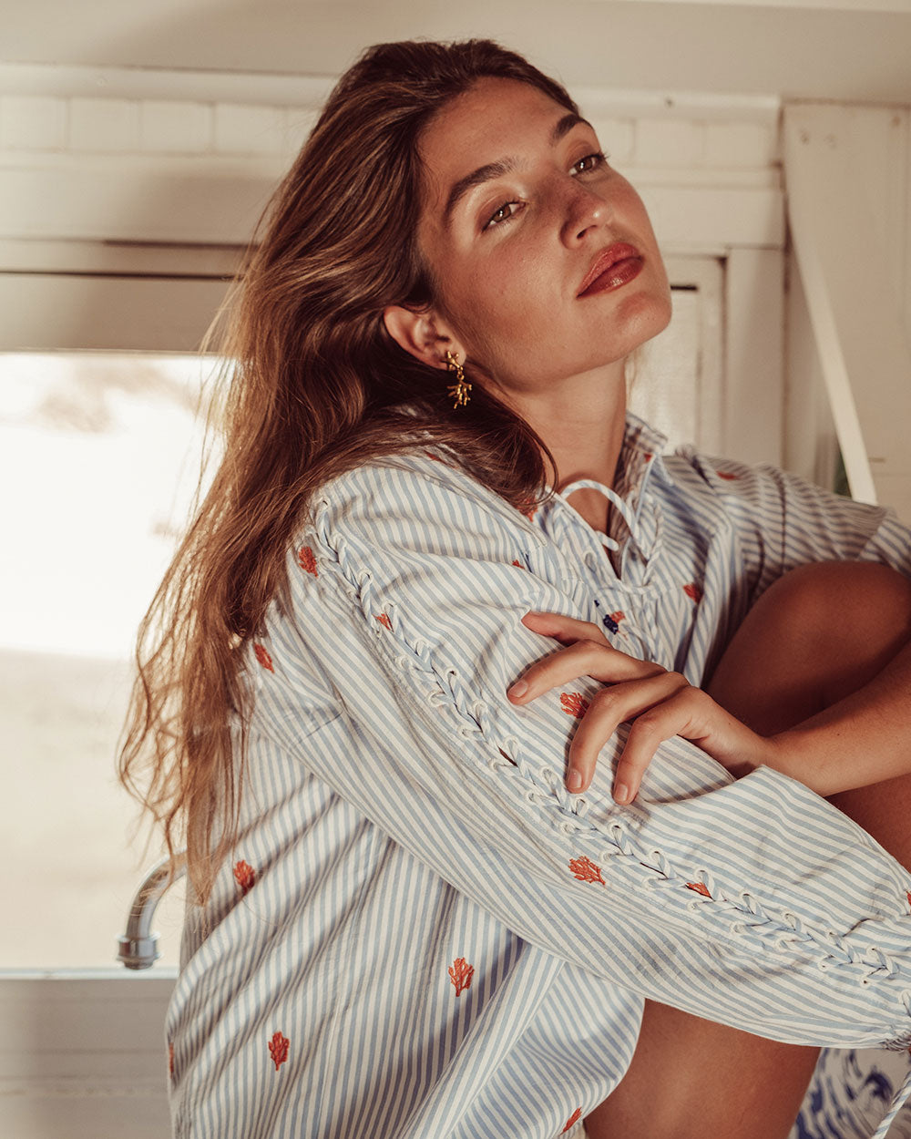 BLUSA LIMONCELLO BLUE WHITE STRIPES