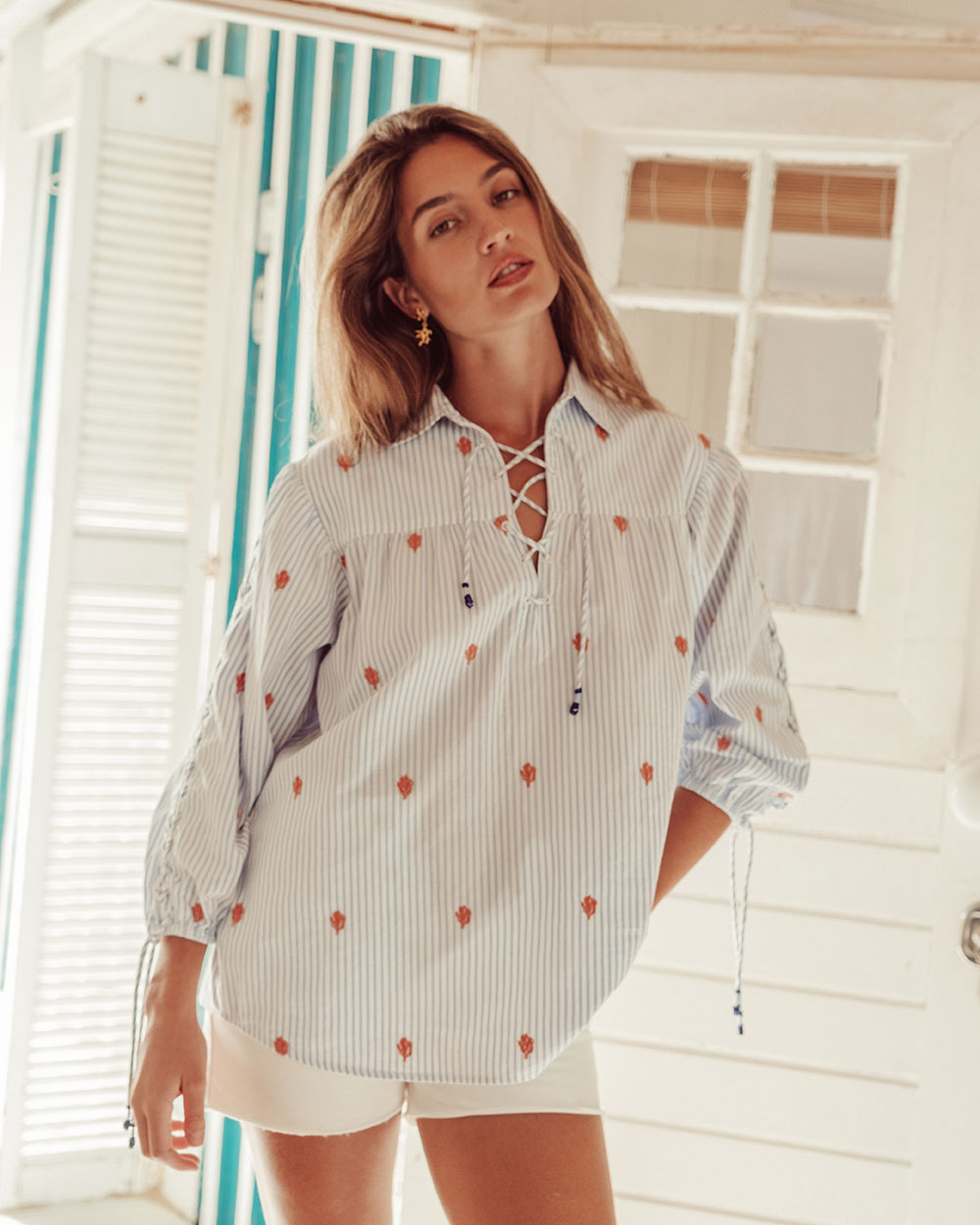 BLUSA LIMONCELLO BLUE WHITE STRIPES