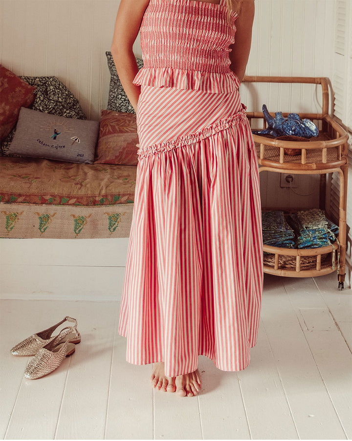 TOP CELINE RED WHITE STRIPES