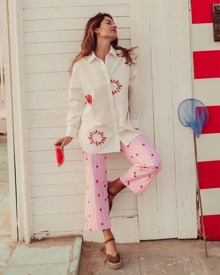 CAMISA LISCIA WHITE EMBROIDERY