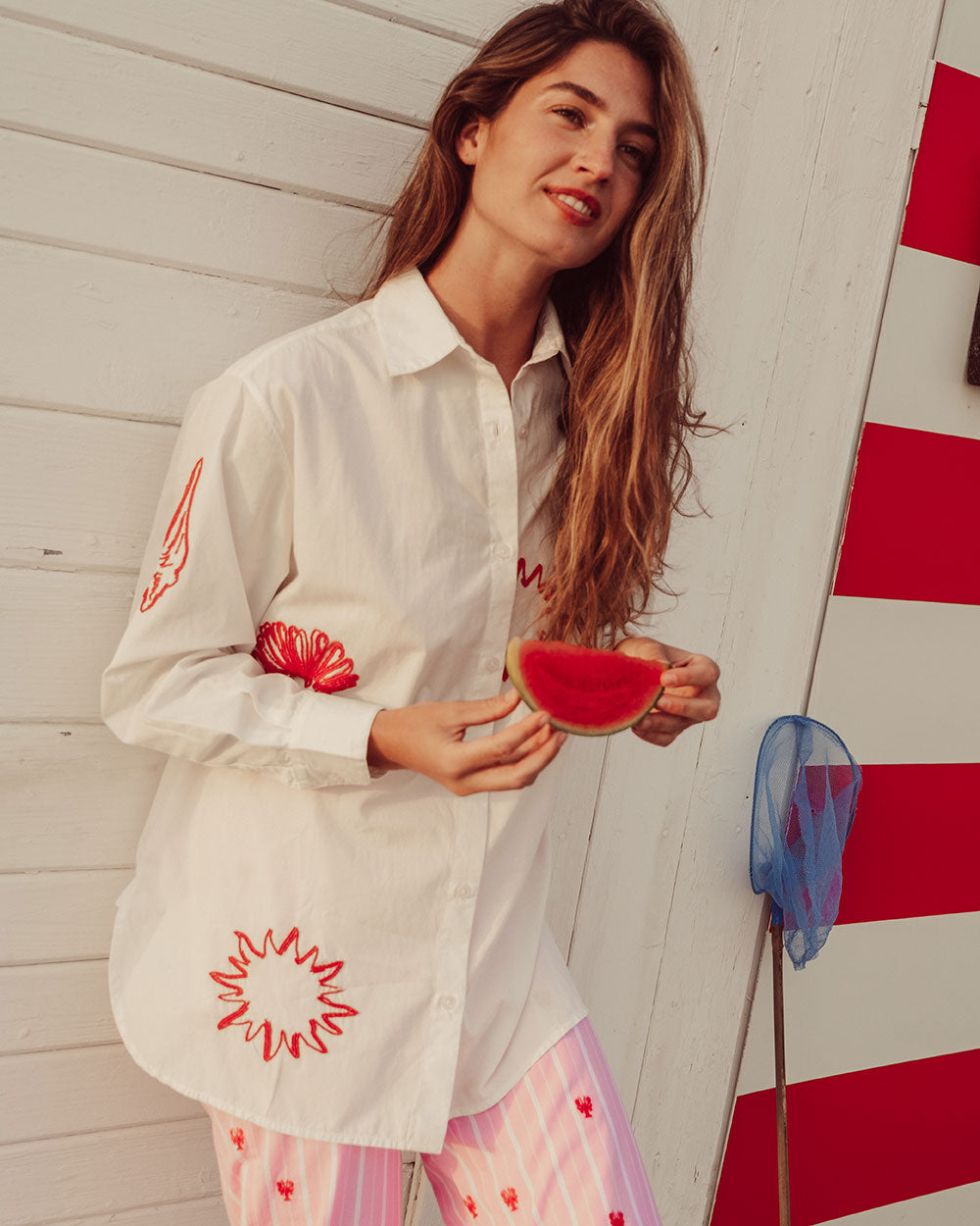 CAMISA LISCIA WHITE EMBROIDERY