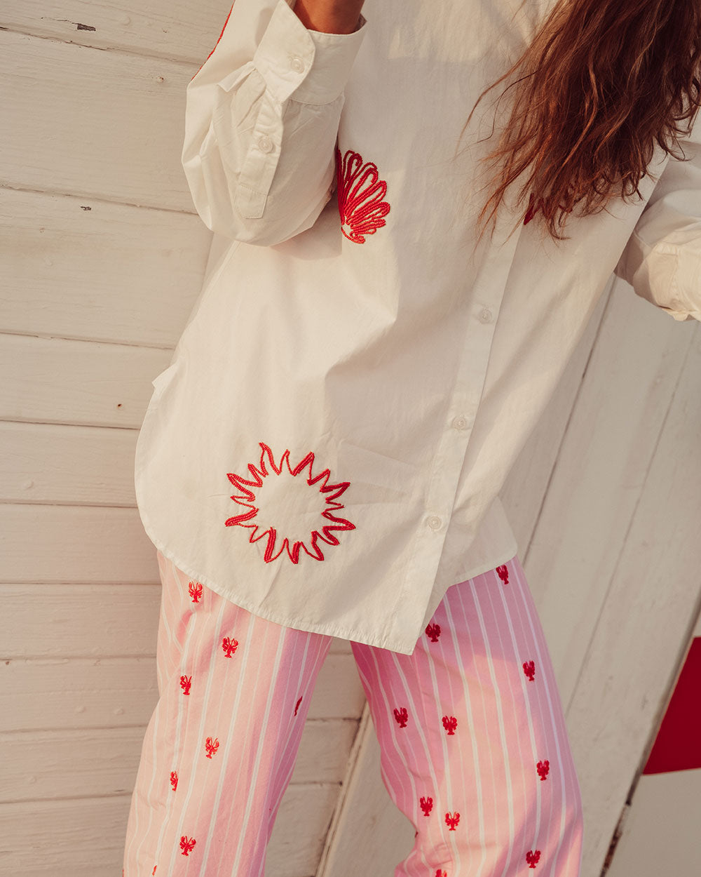 CAMISA LISCIA WHITE EMBROIDERY