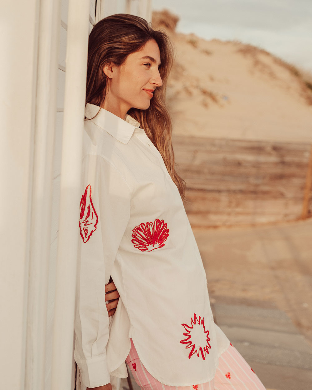 CAMISA LISCIA WHITE EMBROIDERY