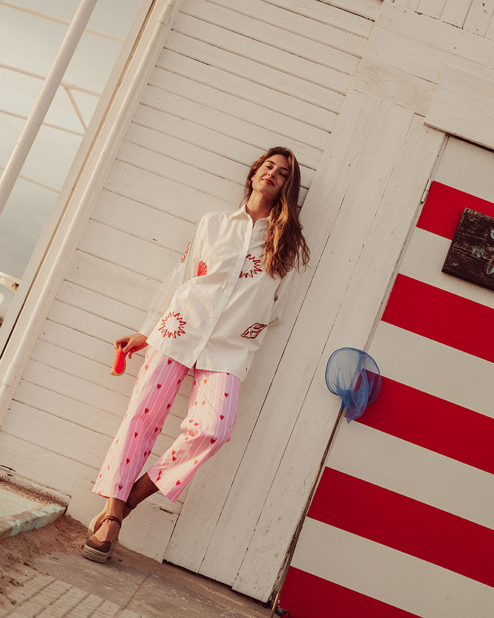 CAMISA LISCIA WHITE EMBROIDERY