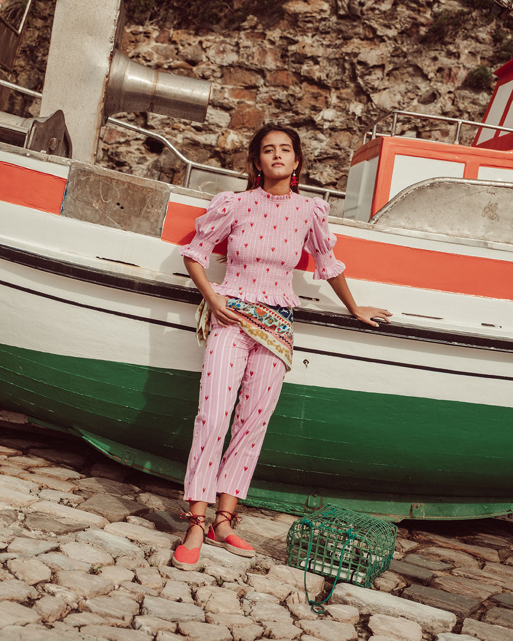 BLUSA SAFI PINK LOBSTER BORDADA