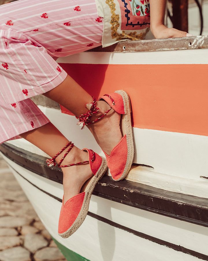 ALPARGATA SANTORINI ROJO BRILLOS